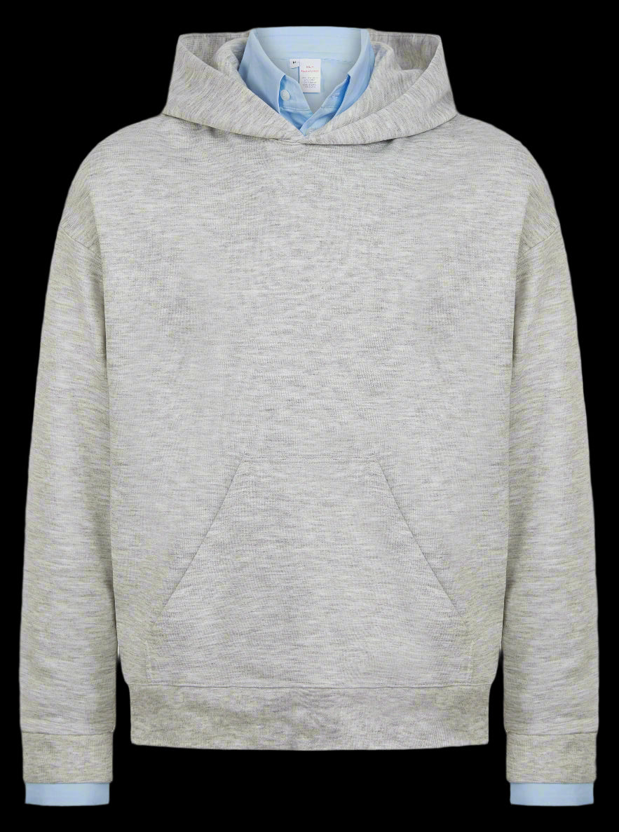 London hoody, collared hoody, blue colour, front close with cuffs